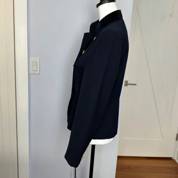 Jones New York Navy Wool double breasted military inspired blazer.  SZ 10 EUC! - Picture 2 of 13